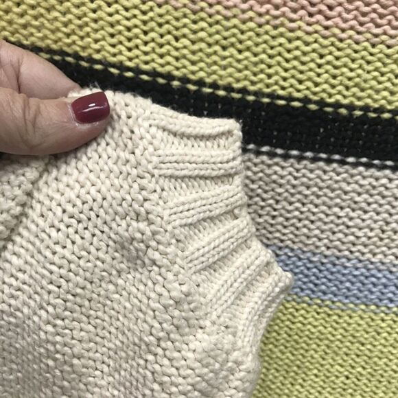 Billabong Sweater Striped Slouchy Fit Cotton Pullover Women M Long Sleeve - Picture 3 of 13